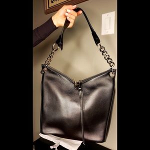 Jimmy Choo Black Leather Raven Handbag